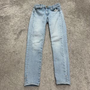 Zara Skinny Denim Jeans Womens 4 Blue Light Wash Stretch Mid Rise Casual 24x26